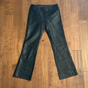 Black Leather Flare Pants